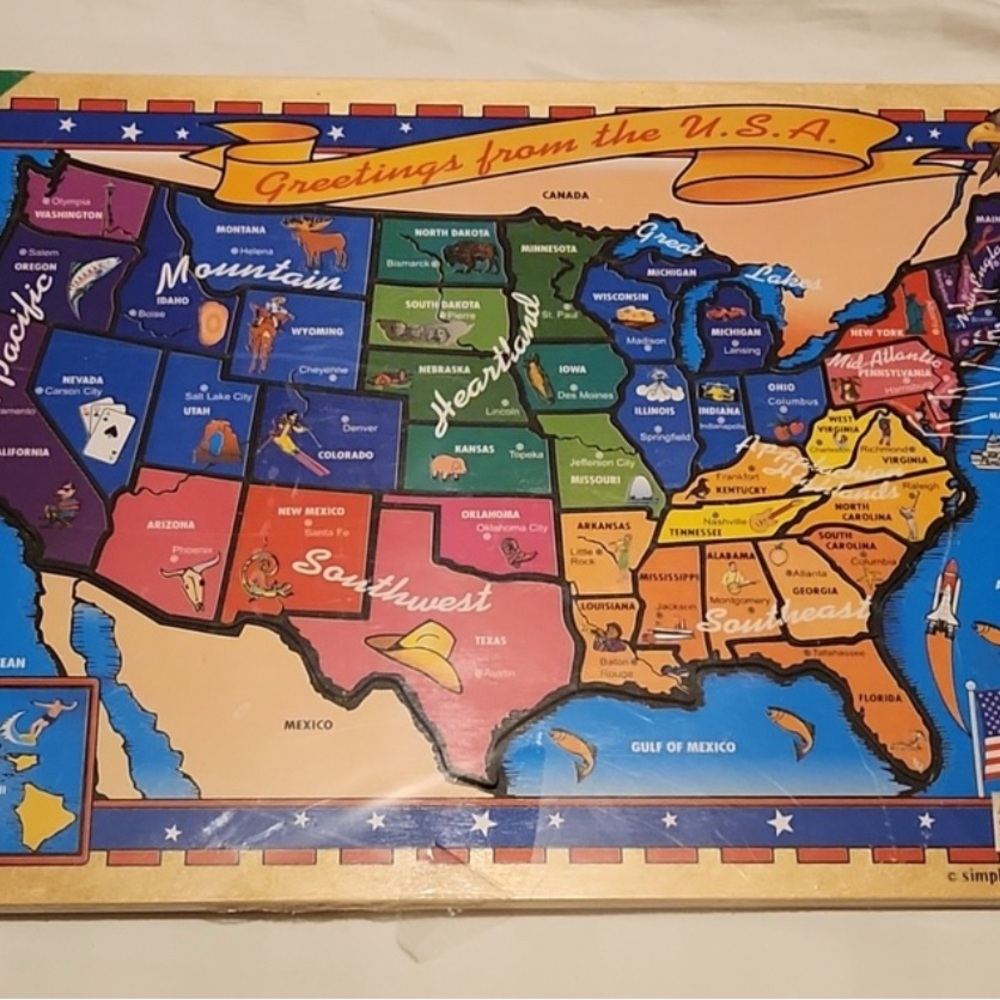 Colorful USA Map Puzzle